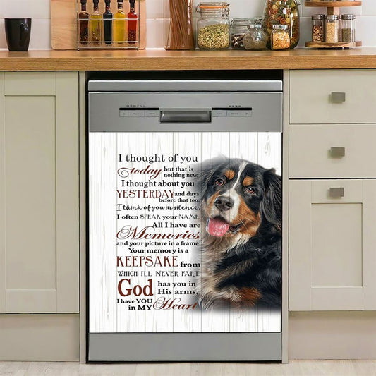Mountain Dog I Thought Of You Today Dishwasher Cover, Christian Dishwasher Wrap, Religious Kitchen Decoration
