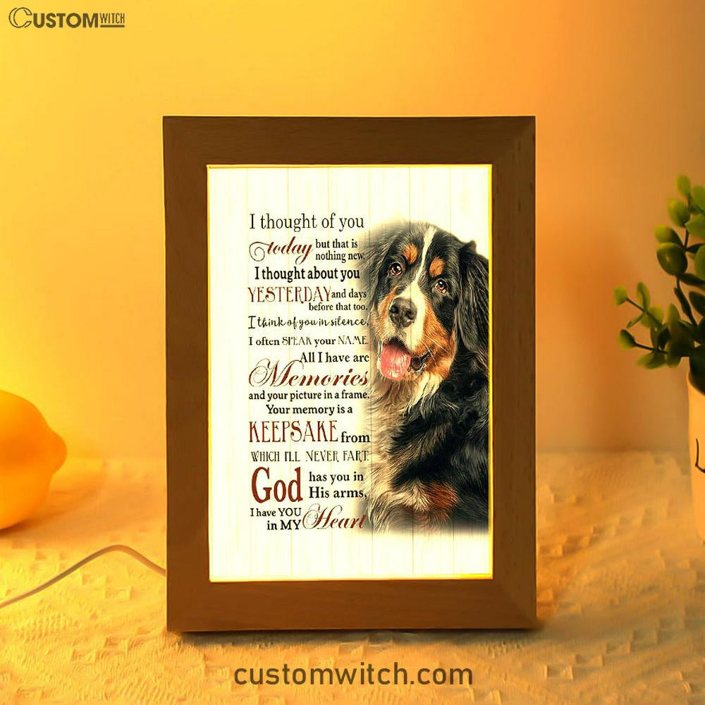Mountain Dog I Thought Of You Today Frame Lamp Art - Christian Frame Lamp - Religious Gifts Night Light
