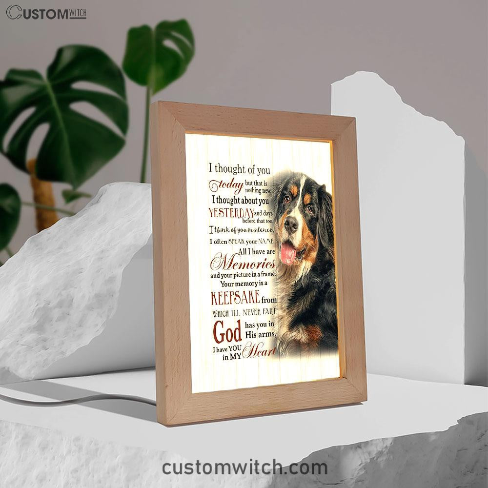 Mountain Dog I Thought Of You Today Frame Lamp Art - Christian Frame Lamp - Religious Gifts Night Light