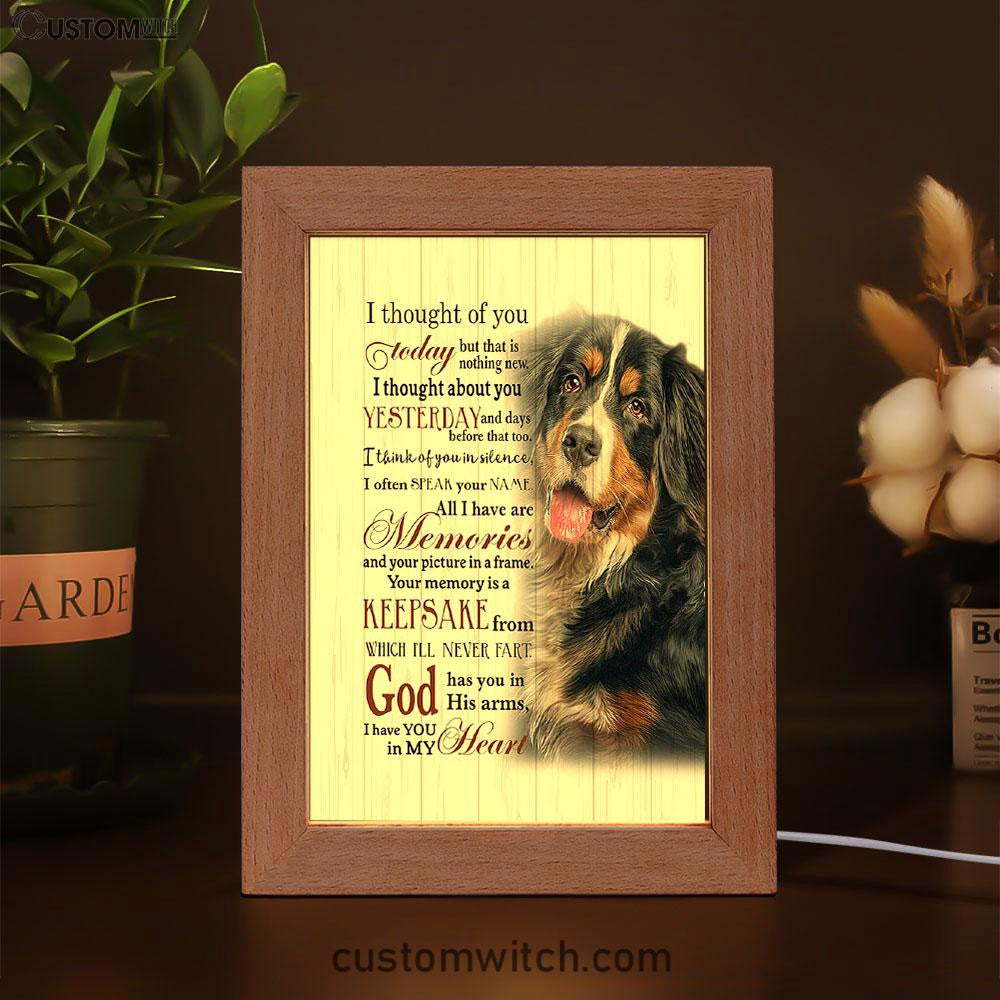 Mountain Dog I Thought Of You Today Frame Lamp Art - Christian Frame Lamp - Religious Gifts Night Light
