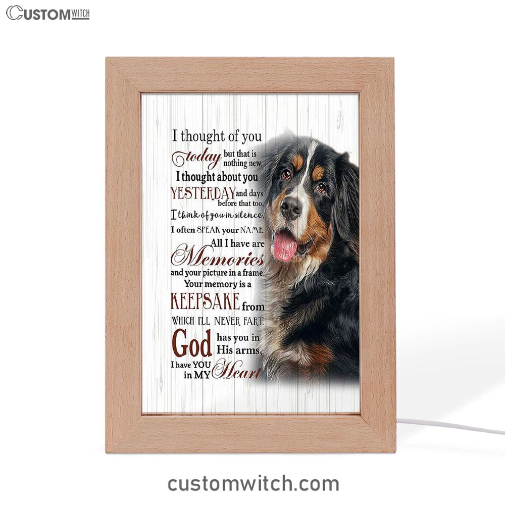 Mountain Dog I Thought Of You Today Frame Lamp Art - Christian Frame Lamp - Religious Gifts Night Light