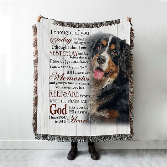 Mountain Dog I Thought Of You Today Woven Throw Blanket - Christian Wall Woven Blanket - Religious Woven Blanket Prints