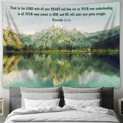 Mountain Lake Proverbs 35-6 Trust In The Lord With All Your Heart Canvas Art - Scripture Canvas Prints - Christian Wall Art_9239 1