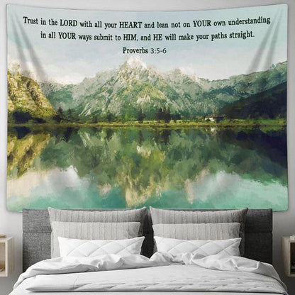 Mountain Lake Proverbs 35-6 Trust In The Lord With All Your Heart Canvas Art - Scripture Canvas Prints - Christian Wall Art_9239 2