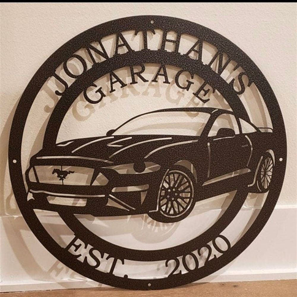 Mustang Metal Sign, Custom Metal Sign, Car Wall Decor, Man Cave Decor, Garage Sign