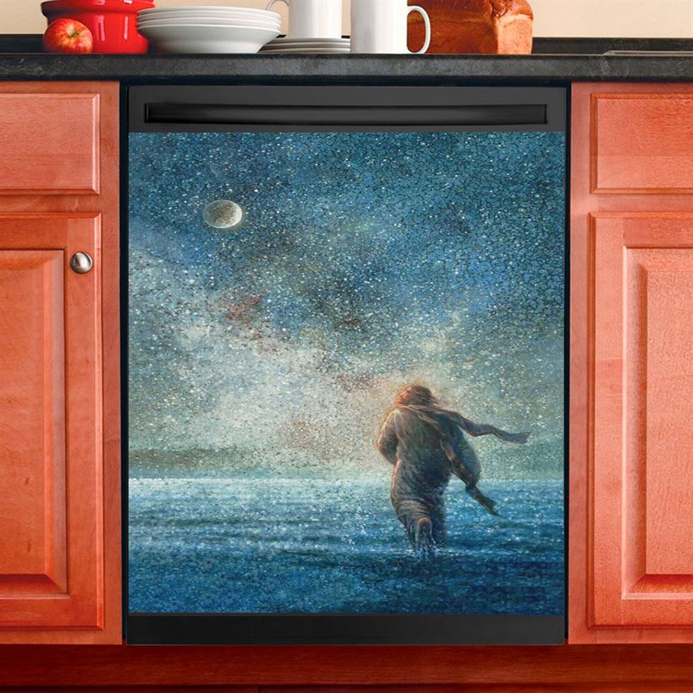 My Father'S Creations Jesus And The Night Dishwasher Cover, Jesus Christ Dishwasher Wrap, Christian Kitchen Decoration