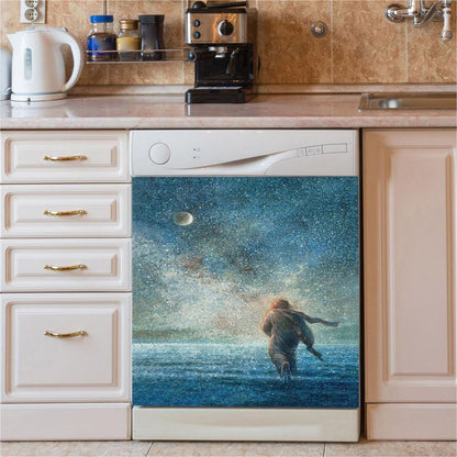 My Father'S Creations Jesus And The Night Dishwasher Cover, Jesus Christ Dishwasher Wrap, Christian Kitchen Decoration