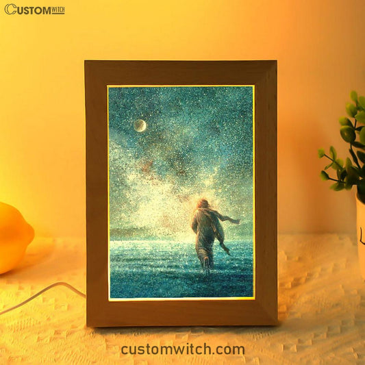 My Father's Creations Jesus And The Night Frame Lamp Prints - Jesus Christ Frame Lamp Art - Christian Decor