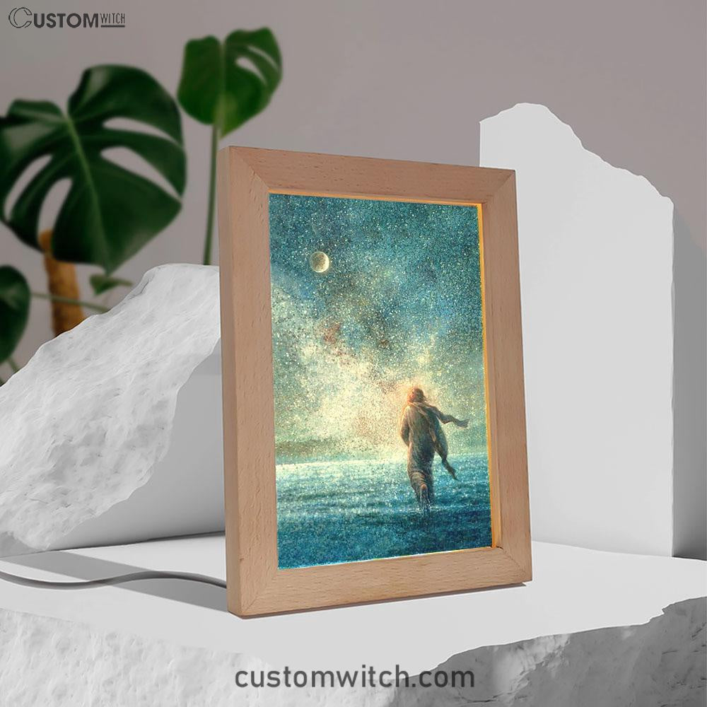 My Father's Creations Jesus And The Night Frame Lamp Prints - Jesus Christ Frame Lamp Art - Christian Decor