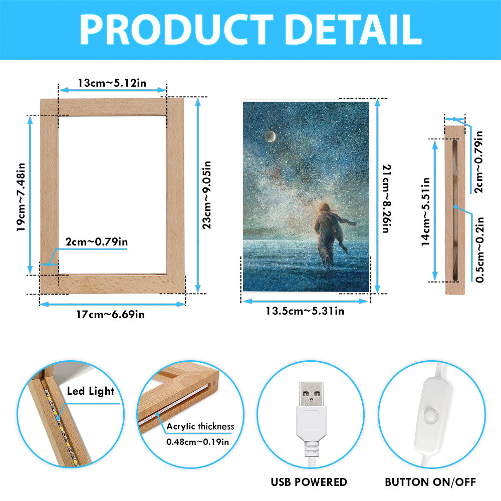 My Father's Creations Jesus And The Night Frame Lamp Prints - Jesus Christ Frame Lamp Art - Christian Decor
