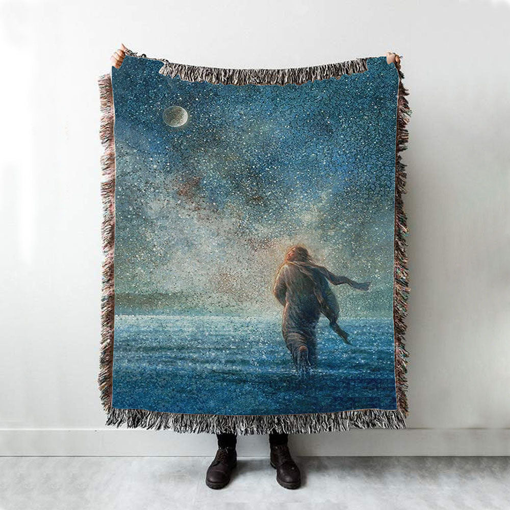 My Father's Creations Jesus And The Night Woven Blanket Prints - Jesus Christ Woven Blanket Art - Christian Boho Blanket