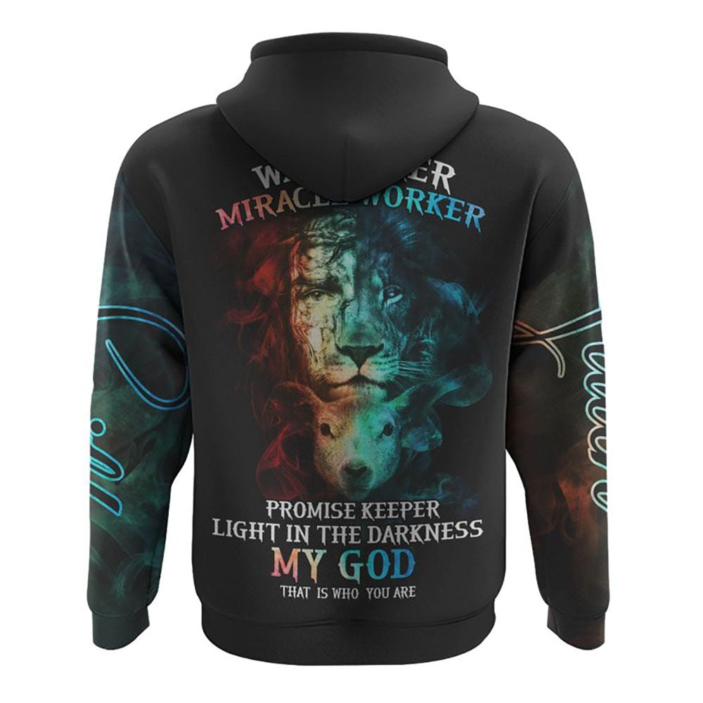 My God That Is Who You Are Jesus Lion Lamp All Over Print 3D Hoodie, Christian Hoodie, Christian Sweatshirt, Bible Verse Shirt