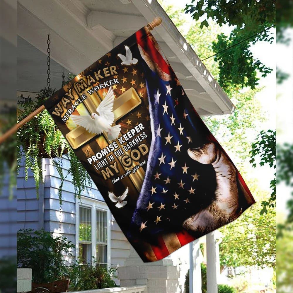 My God Way Maker Miracle Worker Christian Doves House Flags, Christian Flag, Scripture Flag, Garden Banner
