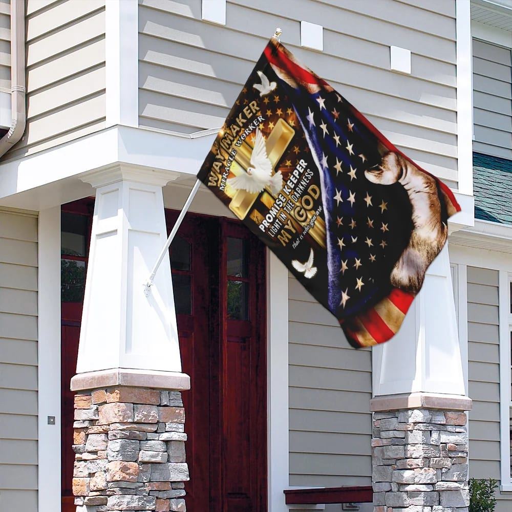 My God Way Maker Miracle Worker Christian Doves House Flags, Christian Flag, Scripture Flag, Garden Banner