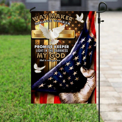 My God Way Maker Miracle Worker Christian Doves House Flags, Christian Flag, Scripture Flag, Garden Banner