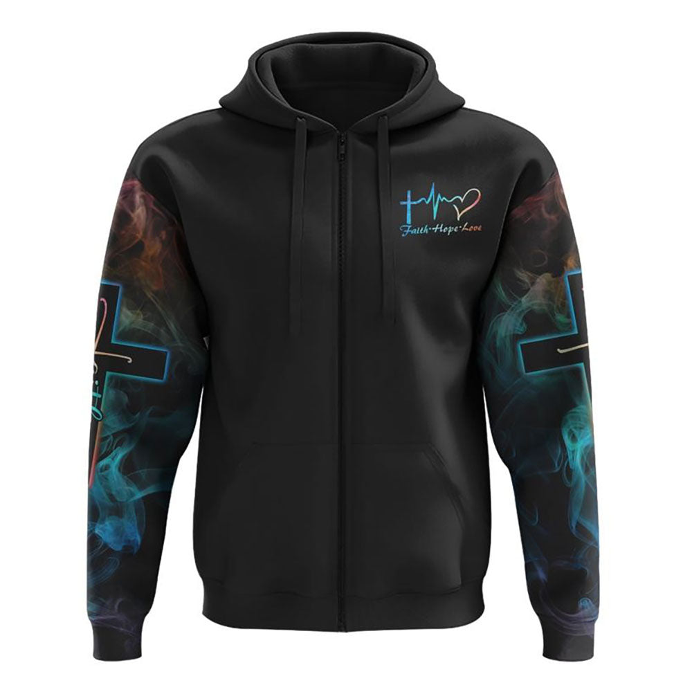 My God's Not Dead He's Surely Alive Lion Cross Light Smoke All Over Print 3D Hoodie, Christian Hoodie, Christian Sweatshirt, Bible Verse Shirt