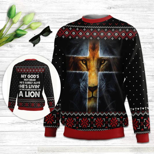 My God‘s Not Dead Ugly Christmas Sweater - He’s Surely Alive Ugly Christmas Sweater - Christian Unisex Sweater - Religious Christmas Gift