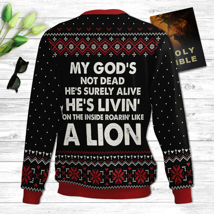 My God‘s Not Dead Ugly Christmas Sweater - He’s Surely Alive Ugly Christmas Sweater - Christian Unisex Sweater - Religious Christmas Gift