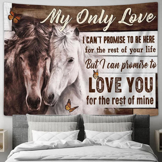 My Only Love I Can't Promise To Be Here For The Rest Of Your Life Couple Horse Tapestry Prints - Christian Wall Art - Religious Home Decor