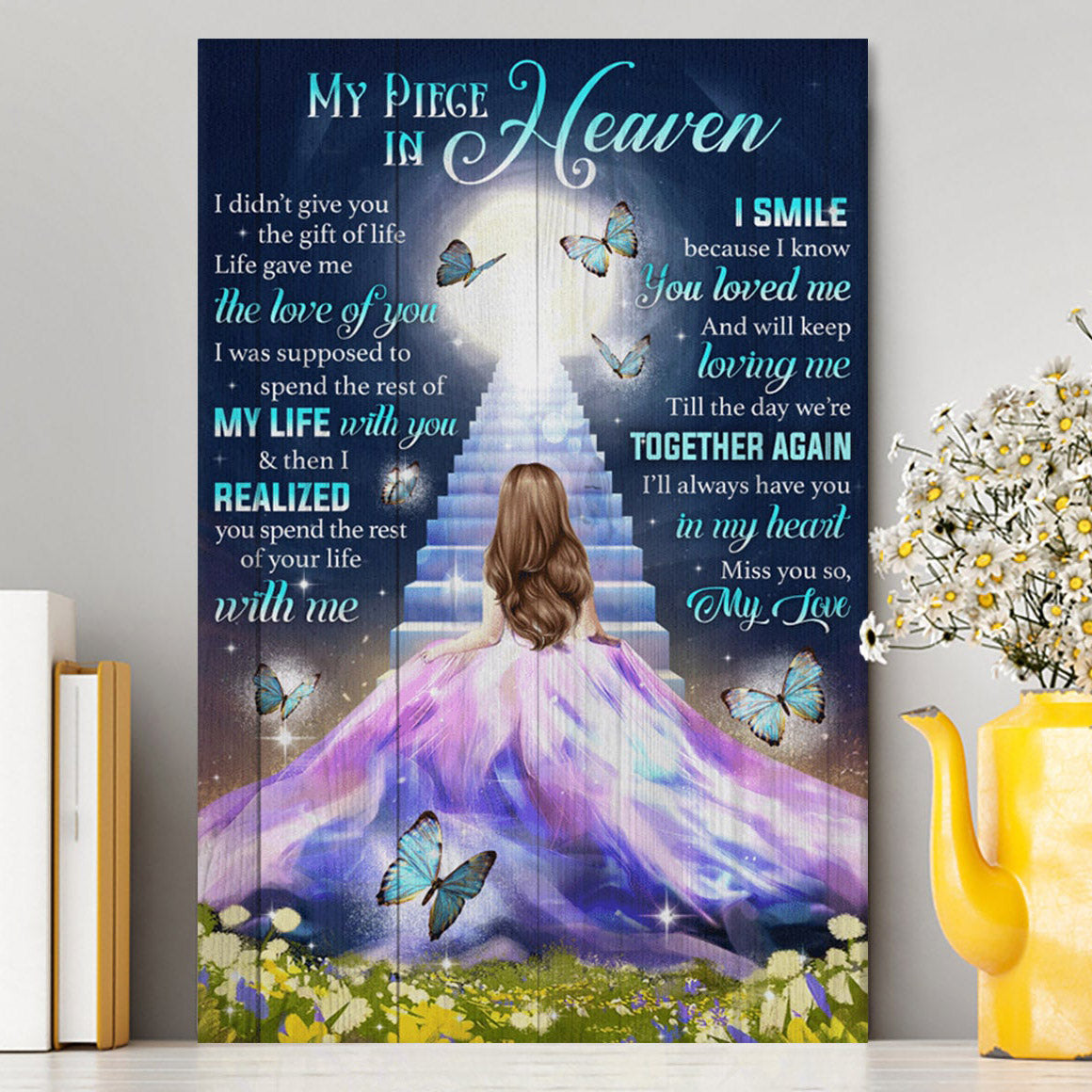 My Piece In Heaven Beautiful Girl Canvas Prints - Christian Wall Decor - Bible Verse Canvas Art