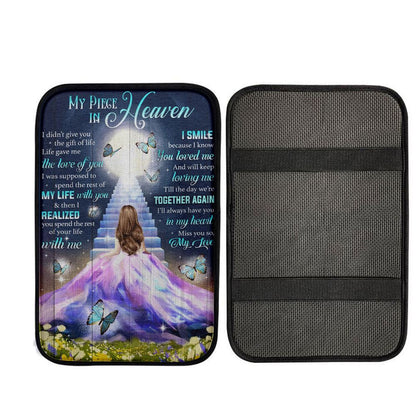 My Piece In Heaven Beautiful Girl Car Center Console Cover, Christian Gift Car Armrest Pad