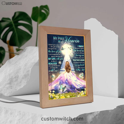 My Piece In Heaven Beautiful Girl Frame Lamp Prints - Christian Decor - Bible Verse Wooden Lamp
