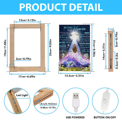 My Piece In Heaven Beautiful Girl Frame Lamp Prints - Christian Decor - Bible Verse Wooden Lamp