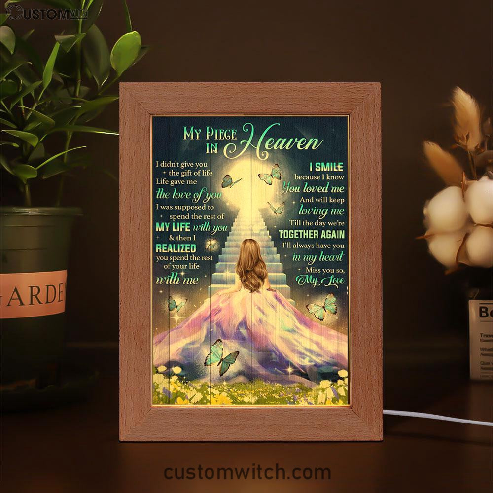My Piece In Heaven Beautiful Girl Frame Lamp Prints - Christian Decor - Bible Verse Wooden Lamp