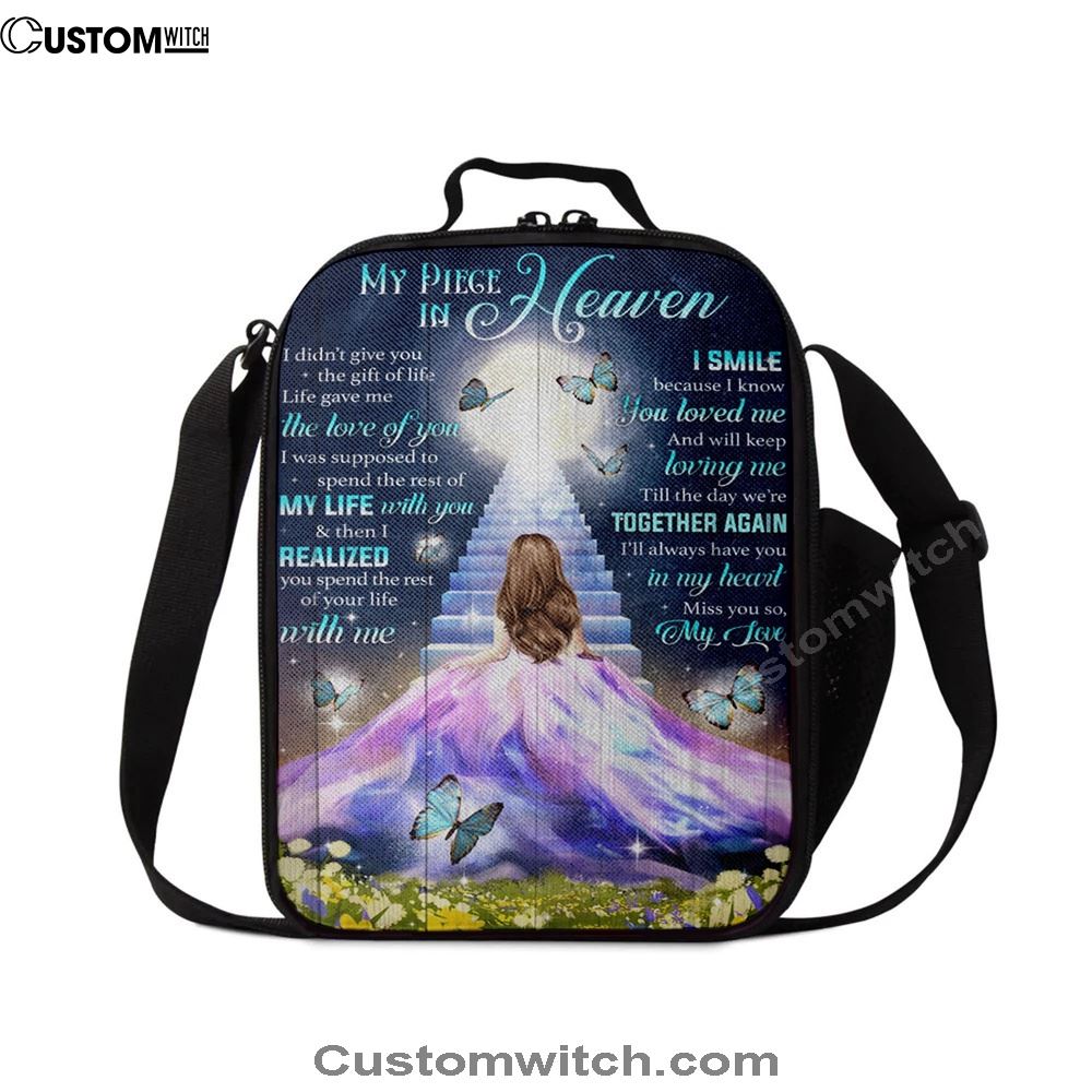 My Piece In Heaven Beautiful Girl Lunch Bags, Bible Verse Lunch Bag For Men And Women
