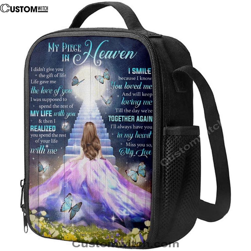 My Piece In Heaven Beautiful Girl Lunch Bags, Bible Verse Lunch Bag For Men And Women
