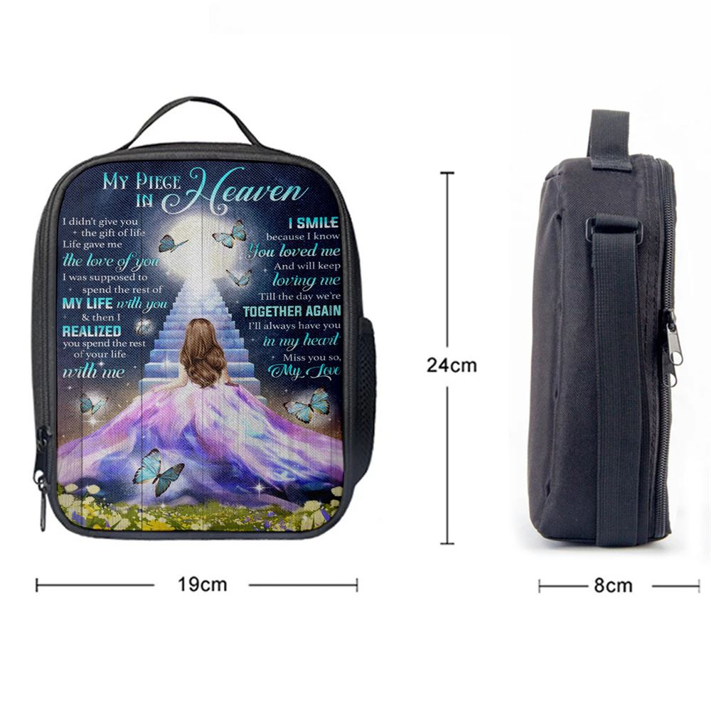 My Piece In Heaven Beautiful Girl Lunch Bags, Bible Verse Lunch Bag For Men And Women