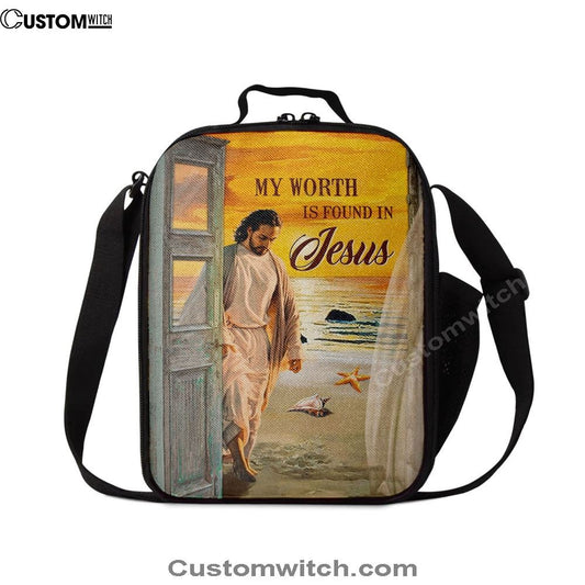My Worth Is Found In Jesus God Lunch Bags, Bible Verse Lunch Bag For Men And Women