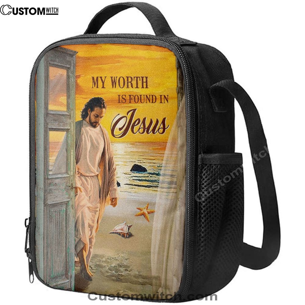 My Worth Is Found In Jesus God Lunch Bags, Bible Verse Lunch Bag For Men And Women