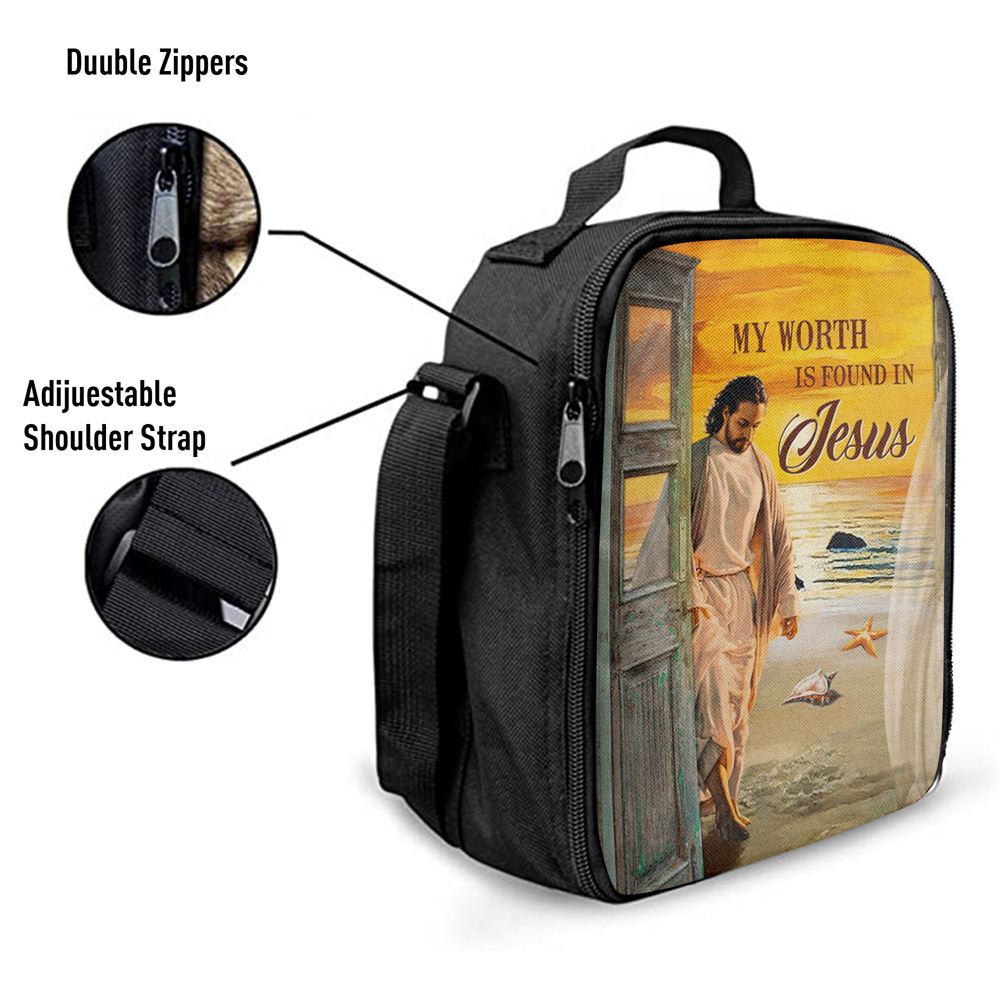 My Worth Is Found In Jesus God Lunch Bags, Bible Verse Lunch Bag For Men And Women