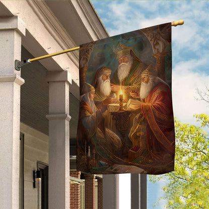Mystical Council Of The Elders Flag, Christian Christmas House Flag, Christmas Outdoor Decor Ideas