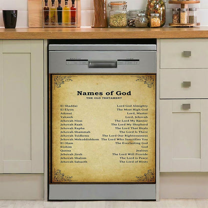 Names Of God Christian Dishwasher Cover, Bible Verse Dishwasher Wrap, Scripture Kitchen Decoration