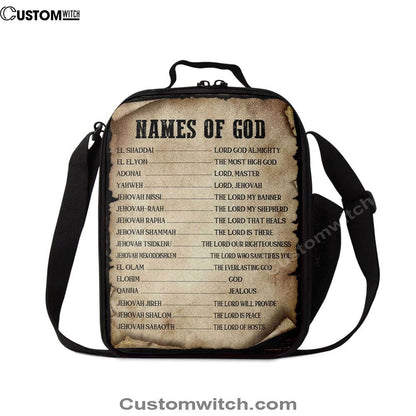 Names Of God Christian Lunch Bags, Bible Verse Lunch Bag For Men And Women
