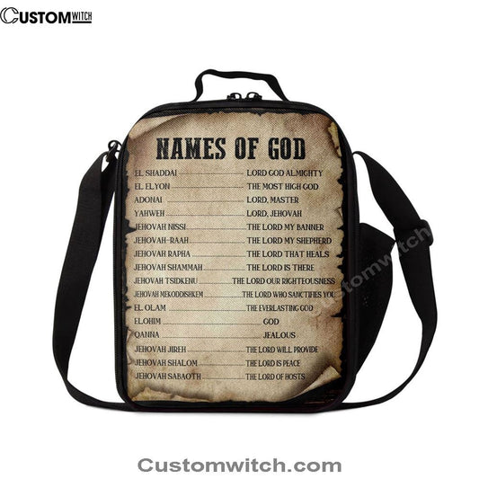 Names Of God Christian Lunch Bags, Bible Verse Lunch Bag For Men And Women