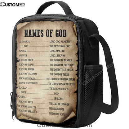 Names Of God Christian Lunch Bags, Bible Verse Lunch Bag For Men And Women