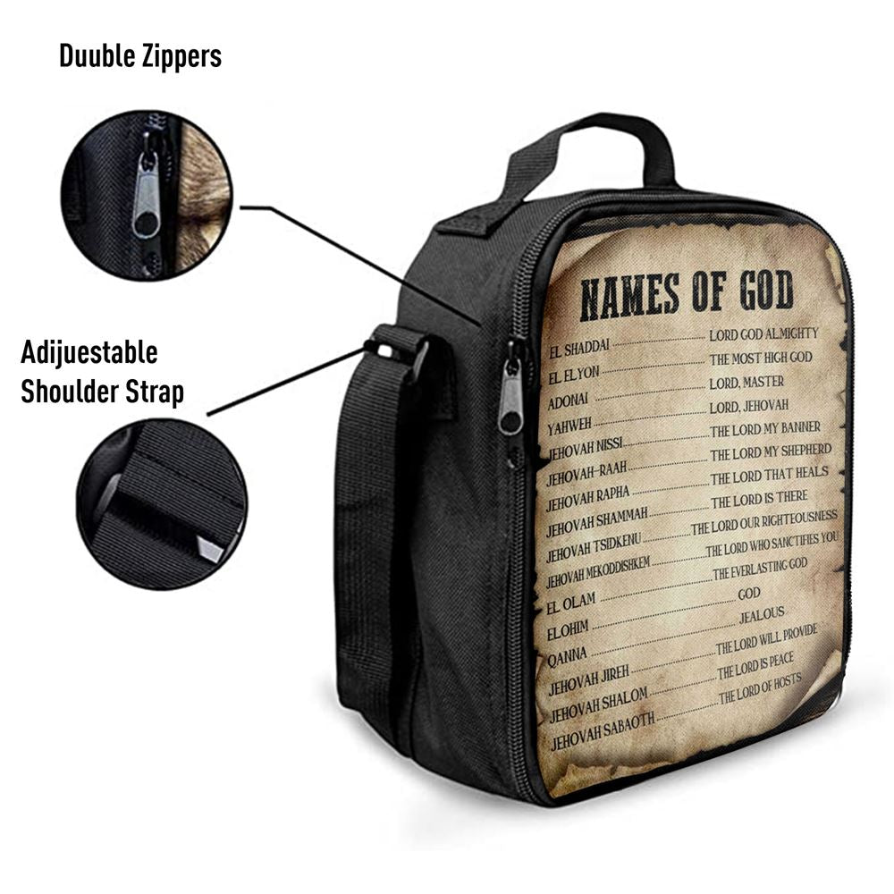 Names Of God Christian Lunch Bags, Bible Verse Lunch Bag For Men And Women
