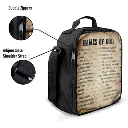 Names Of God Christian Lunch Bags, Bible Verse Lunch Bag For Men And Women
