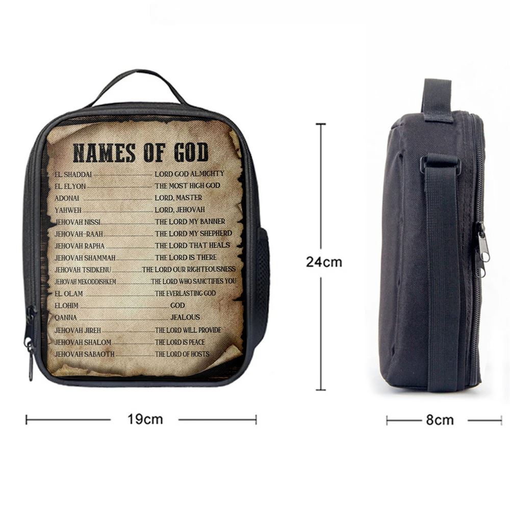 Names Of God Christian Lunch Bags, Bible Verse Lunch Bag For Men And Women