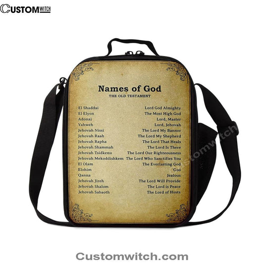 Names Of God Lunch Bag - The Old Testament, Bible Verse Lunch Bag For Men And Women
