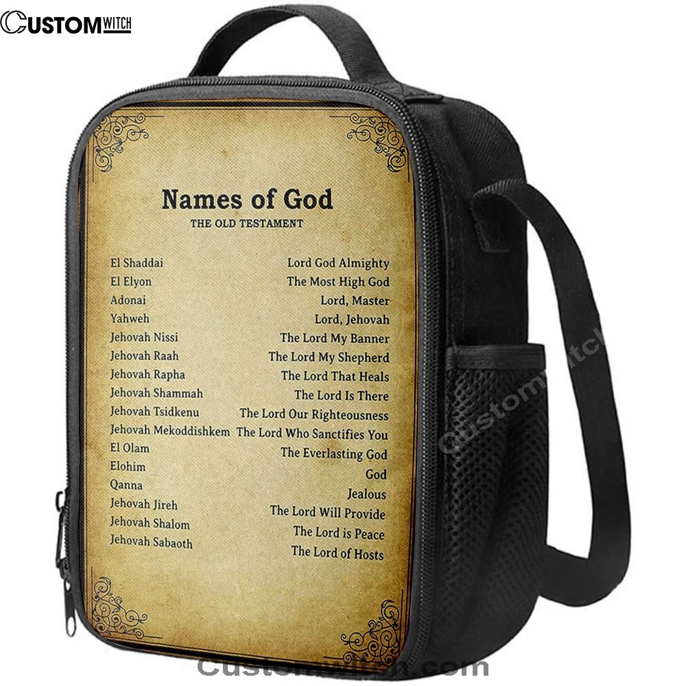Names Of God Lunch Bag - The Old Testament, Bible Verse Lunch Bag For Men And Women