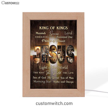 Names Of Jesus Warrior Of God Frame Lamp Print - Inspirational Frame Lamp Art - Christian Art Home Decor