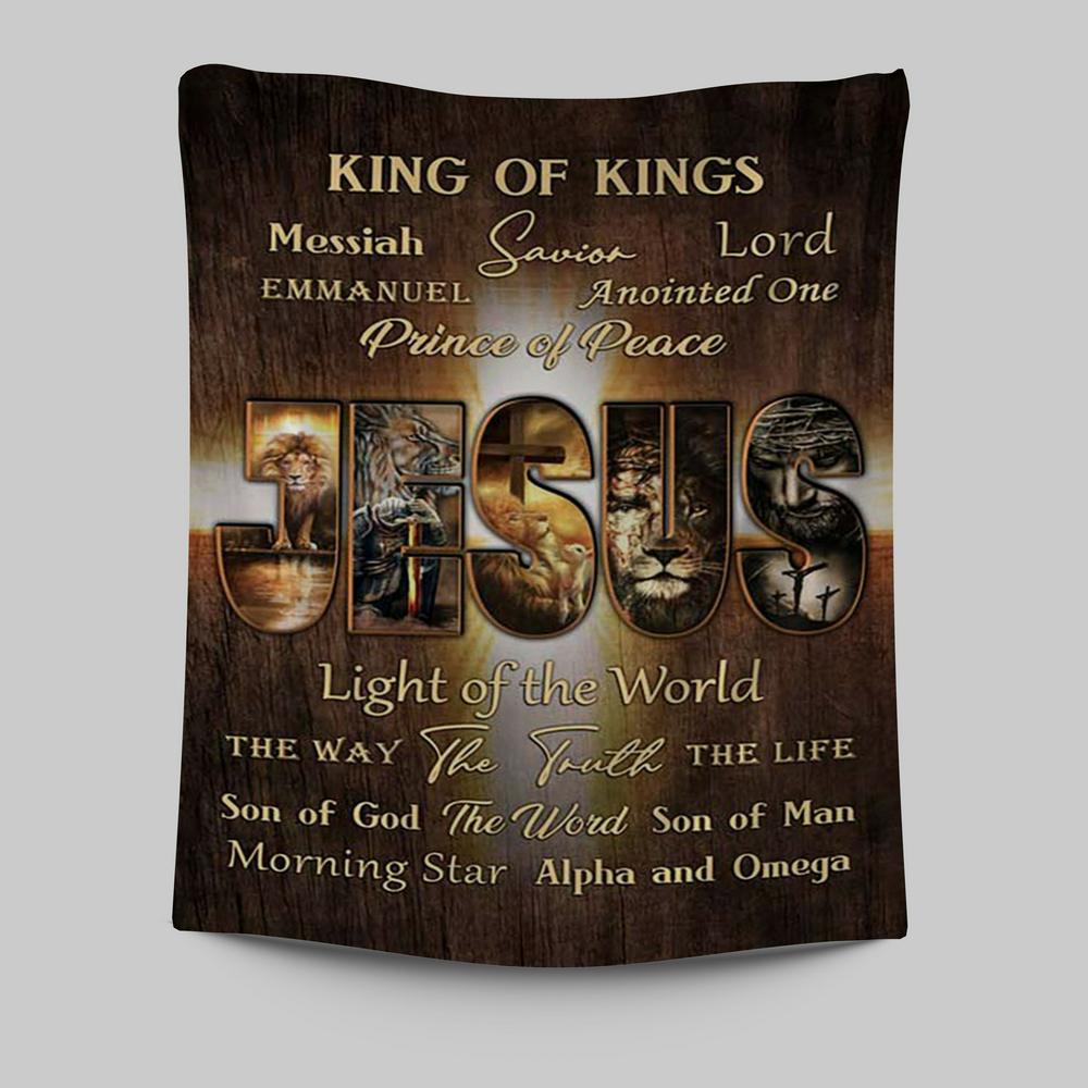 Names Of Jesus Warrior Of God Tapestry Print - Inspirational Tapestry Art - Christian Wall Art Home Decor