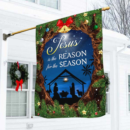 Nativity Of Jesus Flag, Jesus Is The Reason For The Season Flag, Christian Christmas House Flag, Christmas Outdoor Decor Ideas