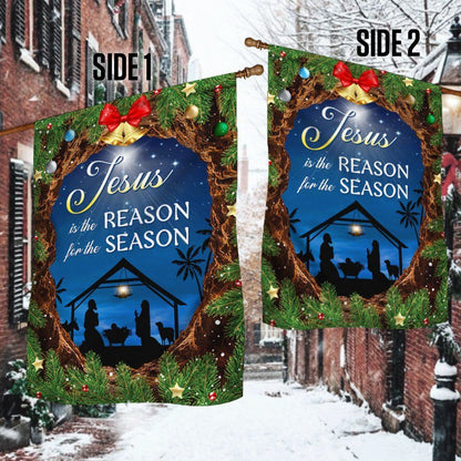 Nativity Of Jesus Flag, Jesus Is The Reason For The Season Flag, Christian Christmas House Flag, Christmas Outdoor Decor Ideas