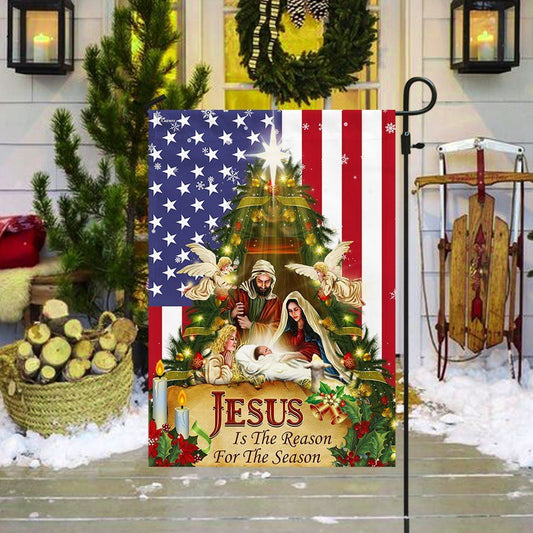 Nativity Of Jesus Holy Family Jesus Is The Reason For The Season Flag, Christian Christmas House Flag, Christmas Outdoor Decor Ideas