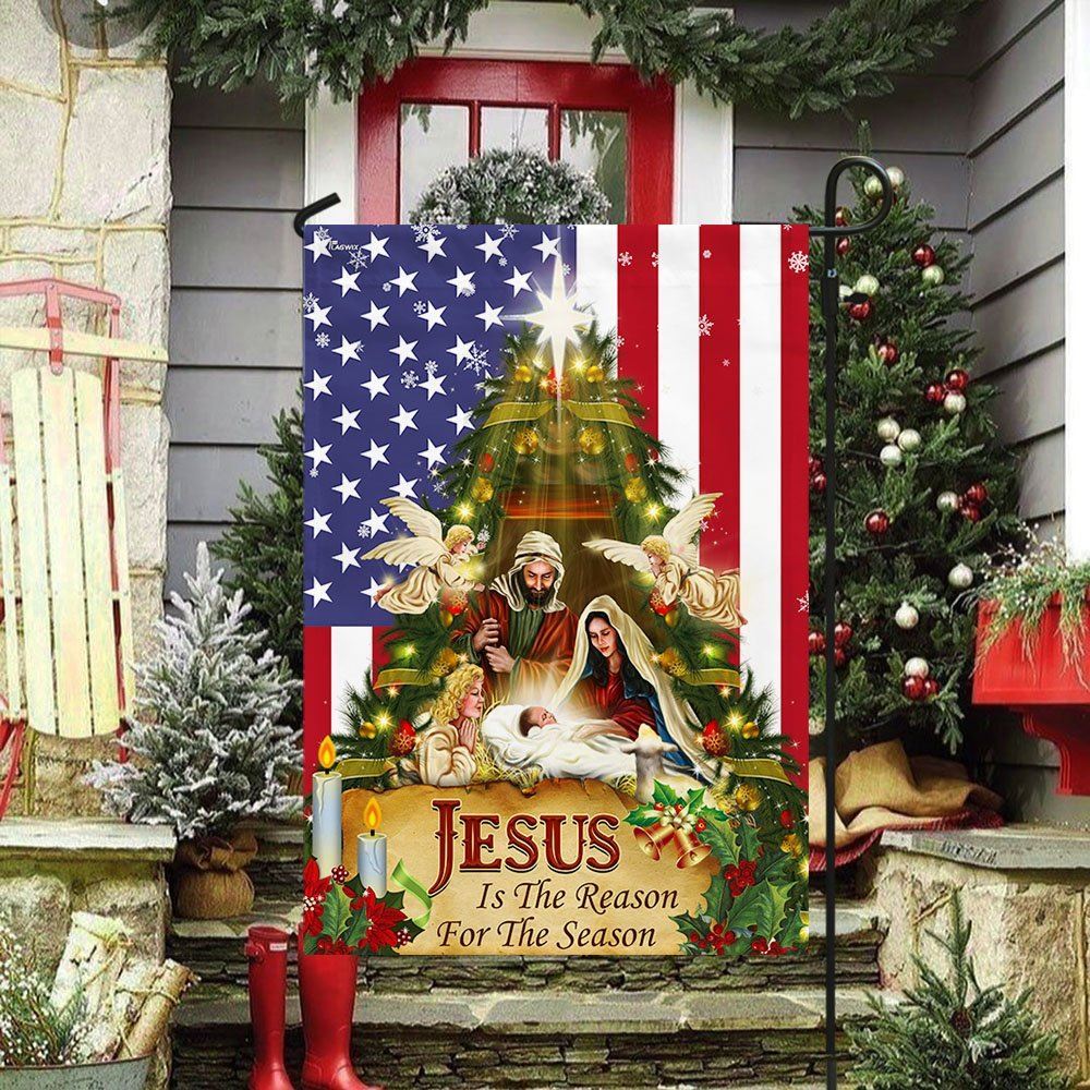 Nativity Of Jesus Holy Family Jesus Is The Reason For The Season Flag, Christian Christmas House Flag, Christmas Outdoor Decor Ideas